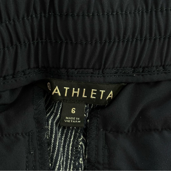 Athleta Bali 100% Linen Pants in Navy Stripe Size 6 - Picture 4 of 11